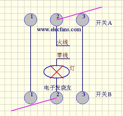 电机双控开关原理图