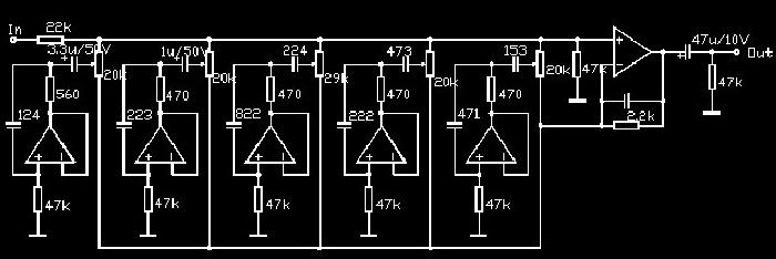 均衡器电路(五段)