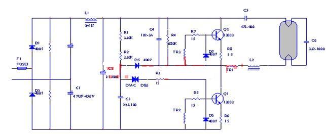 电子节能灯的维修电路图及原理分析