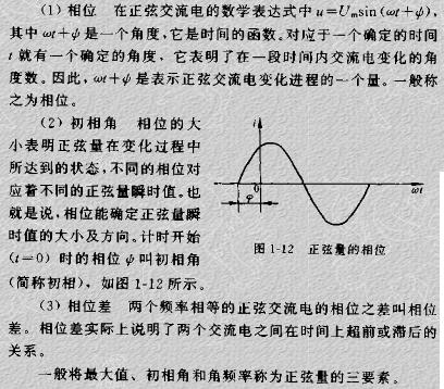 什么是正弦交流电的相位,初相角和相位差?