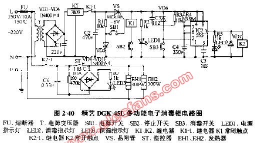 嘉丰dsx-63a高温消毒柜电路图