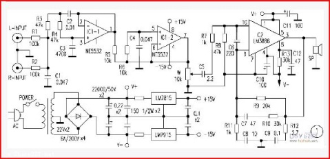 低音炮电路原理图