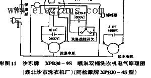 沙东牌喷淋双桶洗衣机电路图xpb30-9s型