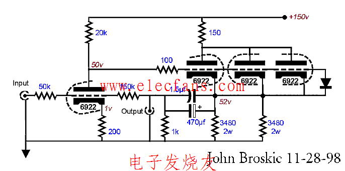 6922电子管耳放电路图