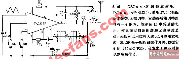 ta7333/ta7657遥控发射机电路图