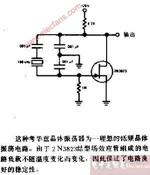 稳定的低频晶体振荡器电路图