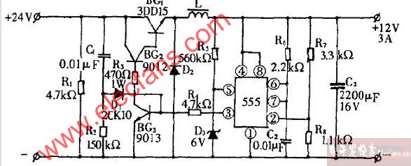 24v转12v开关电源电路图