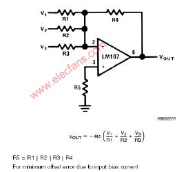 加法器:summing amplifier