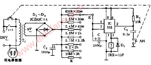 家电定时断点控制器电路图