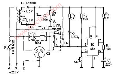 电烙铁自动电源开闭器电路图