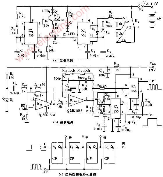 多功能红外遥控器电路图