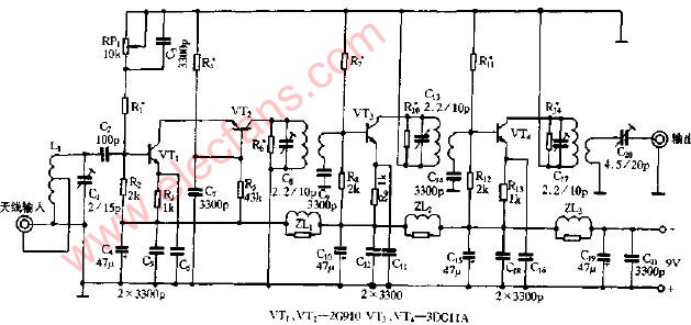 电视天线放大器电路原理图.