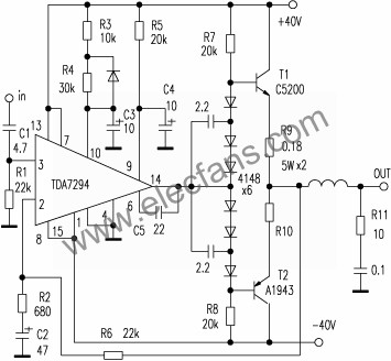 车载大功率功放电路图 功放电路图讲解