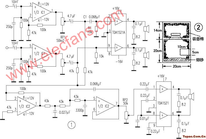 tda1521的伴音功放应用电路