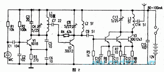 无线话筒电路原理图