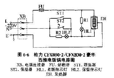 柏力cfxb20 cfxb30豪华西施电饭锅电路图