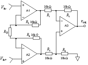 单电源仪表放大器电路图