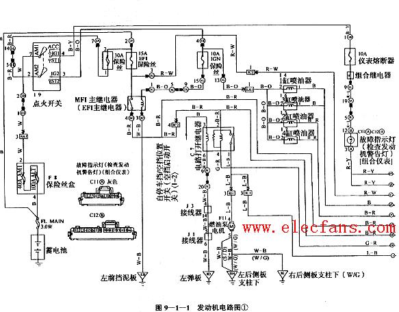 夏利2000发动机电路图