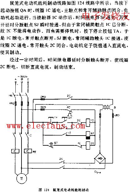 鼠笼电动机能耗制动电动机电路图