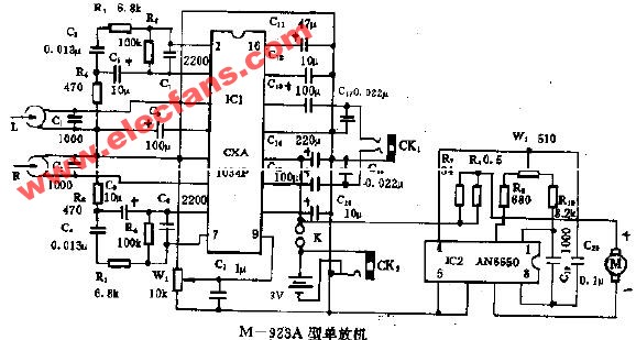 m-923a型单放机电路图