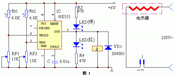 用NE555设计的恒温控制器的方案