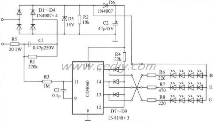 变色灯的电路图