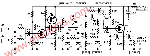 60w吉他音箱(60w guitar amplifier 音频电路 电子发烧友网