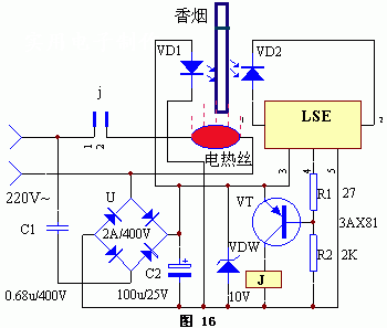 自动点烟器电路原理 消费类电子电路图 电子发烧友网