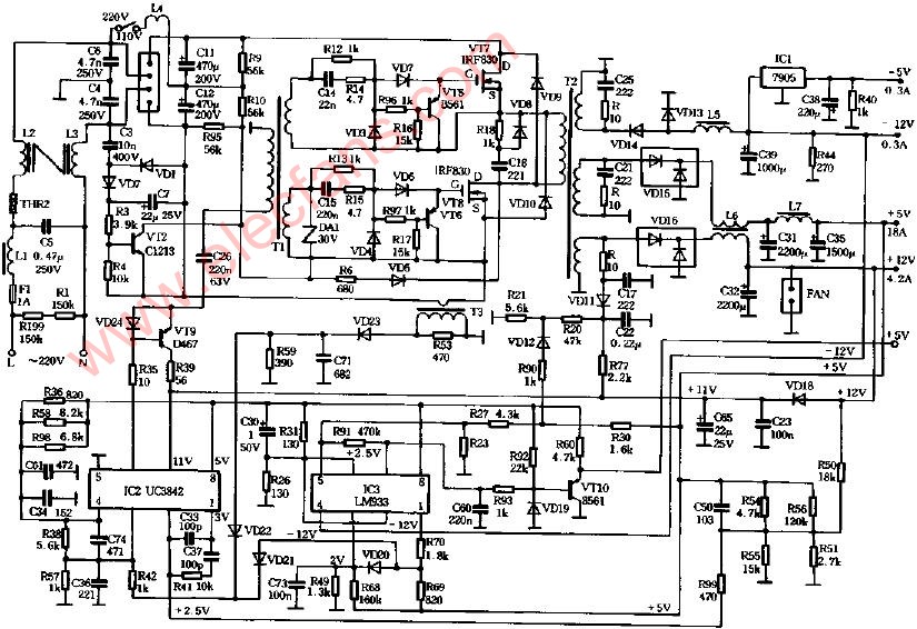 astec as145-3420微机稳压电源电路图