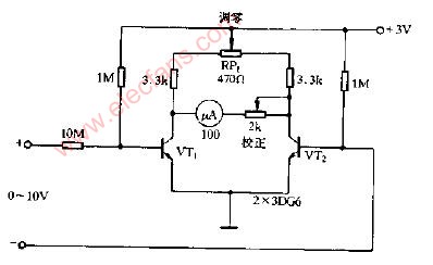简易直流电压表电路原理图