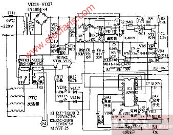 三乐牌nsp120型遥控式电暖器电路图