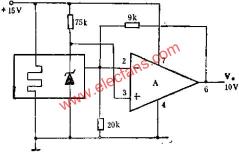 通过缓冲放大器输出10V基准的应用线路图  www.elecfans.com