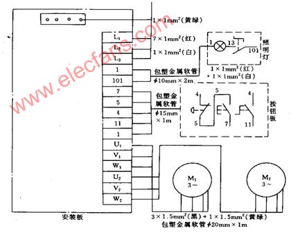 某机床电气安装接线图