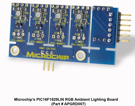 图3（2） Microchip的PIC16F1829LIN RGB环境照明板（部件编号APGRD007反面）