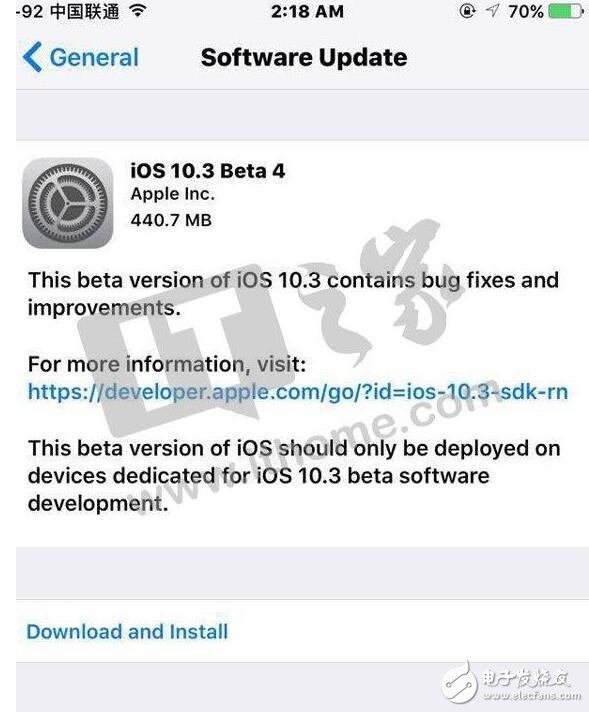 苹果iOS10.3 Beta4开发者预览版固件更新发布