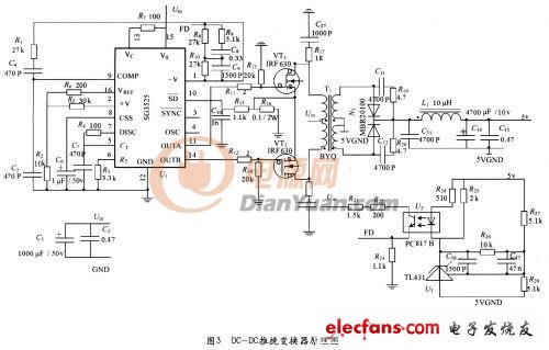 电路原理图 电源电路图      最近在用3525a做一个硬开关pwm式的半桥