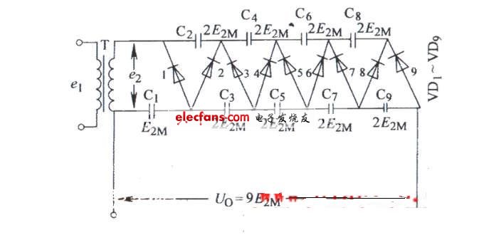 九倍压整流电路电路图