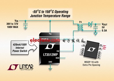 凌力尔特发布隔离型单片反激式稳压器LT3512的MP级版本(电子工程专辑)