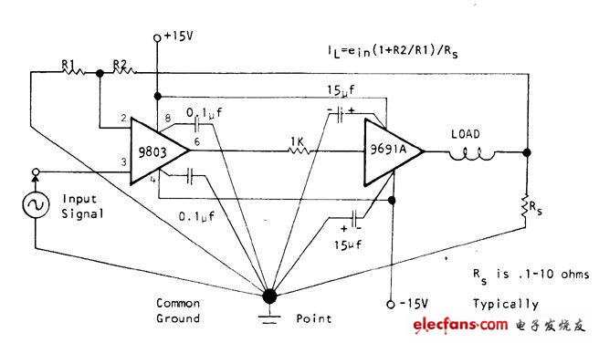 Electronic Operational Amplifier Circuit (DC 100W to 500kHz)