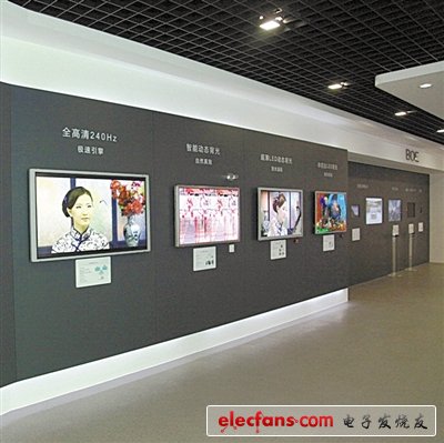京东方公司55英寸液晶显示屏系列产品展示墙