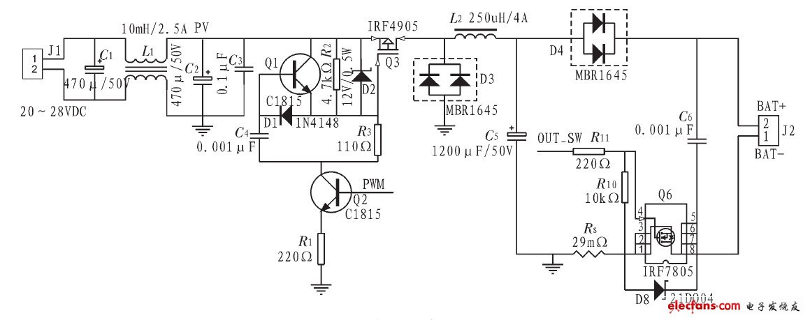 Figure 3 Schematic diagram of charging circuit