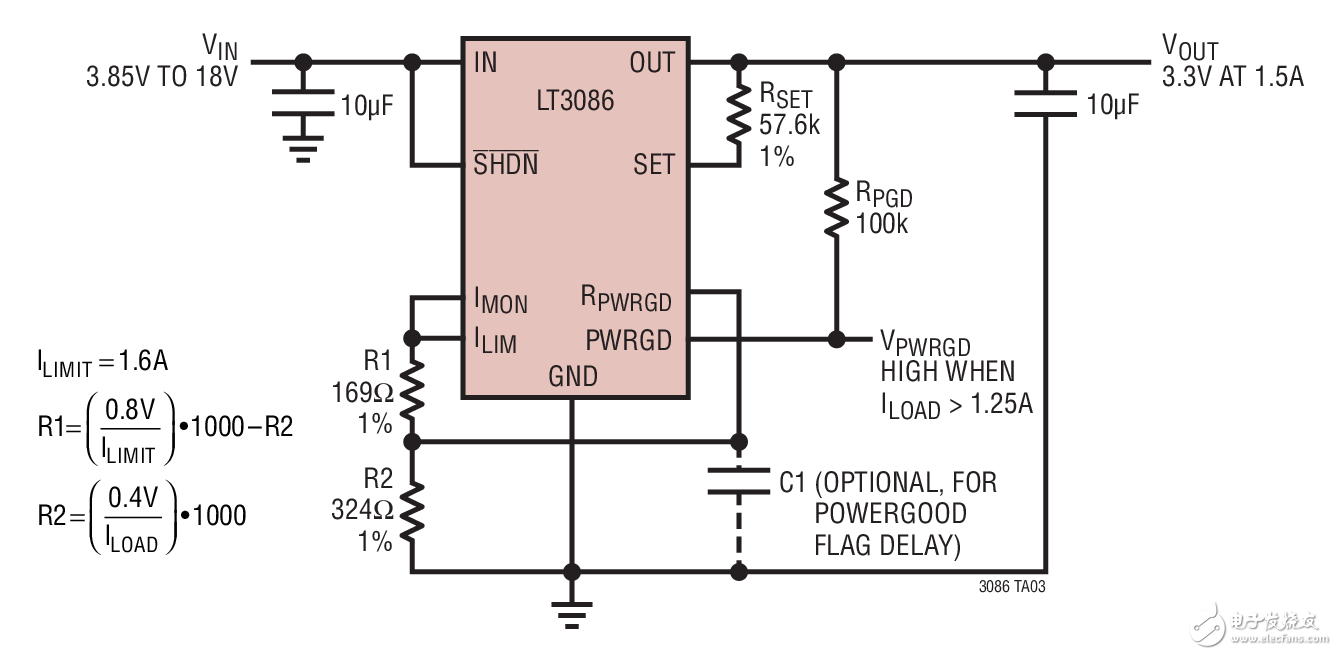 Load Current Monitoring Using Power Good采用电源良好的负载电流监视电路图