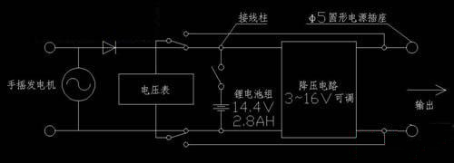 自制便携式手摇发电机