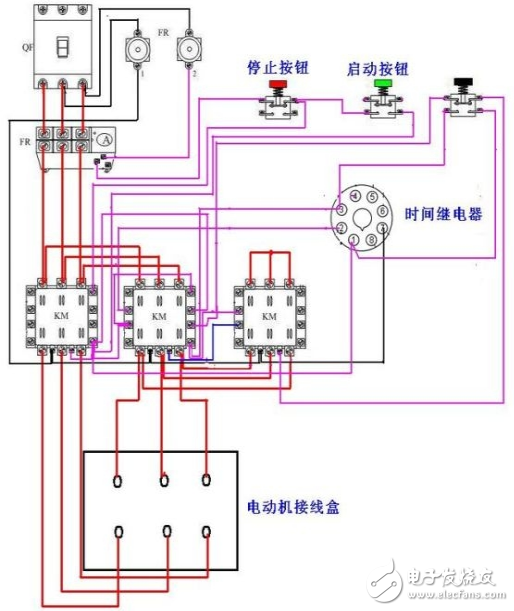 顺停,逆停循环                           8 时间继电器控制双速电机