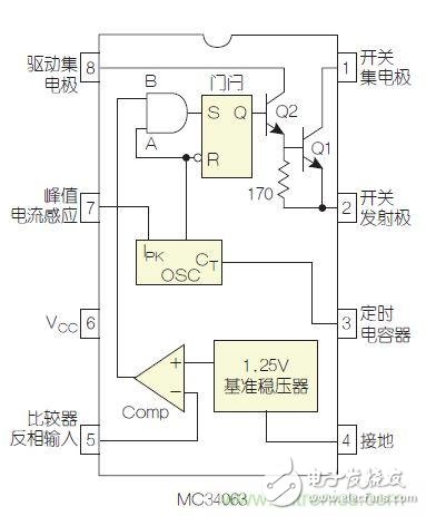 图2：MC34063是该电路核心。