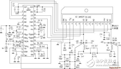 基于LM4651和LM4652的125WD类超低音功率放大器电路分析