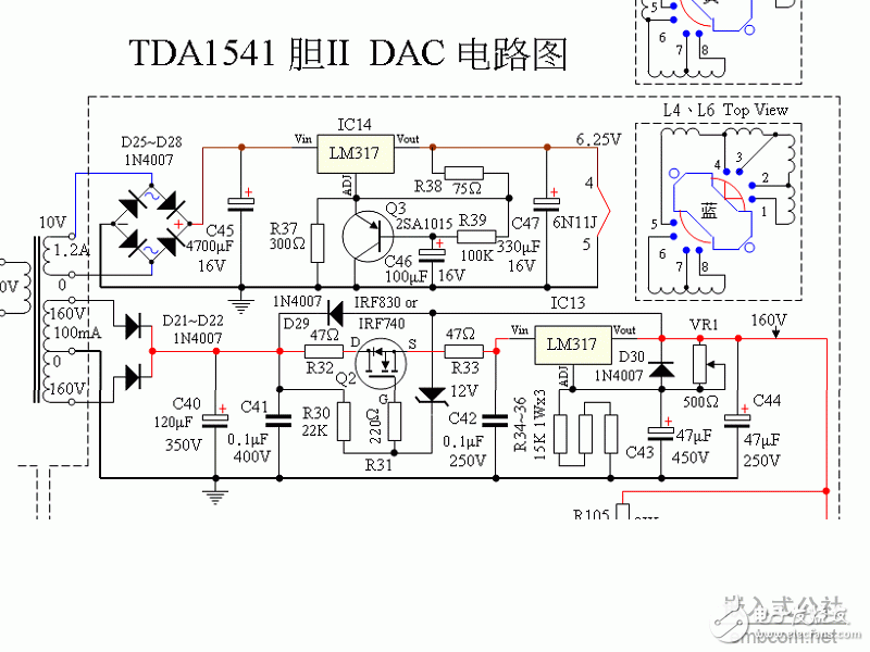 经典胆机线路图集tda1541nos dac胆版电源