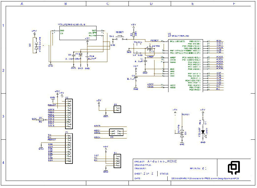 arduino mini电路原理图和pcb文件