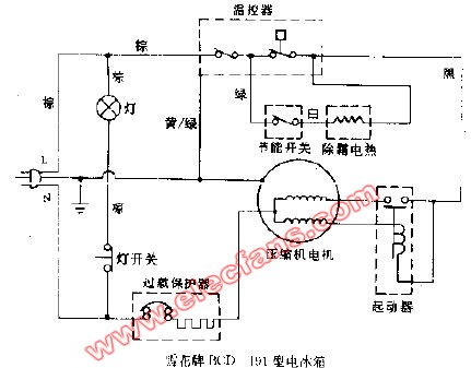 雪花牌bcd-151型電冰箱電路圖