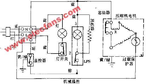 电冰箱接线原理图图片